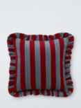 John Lewis Chenille Stripe Cushion, Deep Red