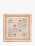 Aspinal of London Cassie Horse Print Square Silk Scarf, Taupe/Multi