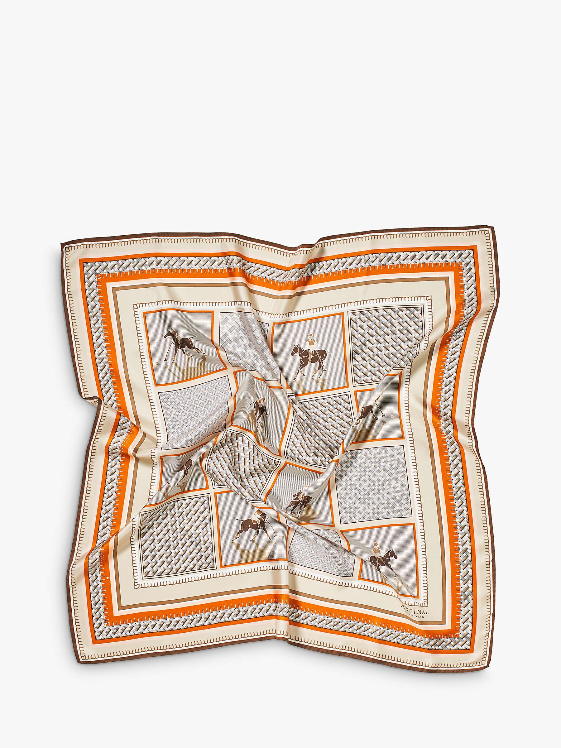 Buy Aspinal of London Cassie Horse Print Square Silk Scarf Online at johnlewis.com