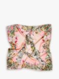 Aspinal of London Ombre A Floral Silk Square Scarf, Candy Pink