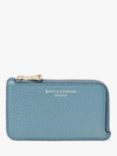 Aspinal of London Pebble Leather Zipped Coin and Card Holder, Cornflower