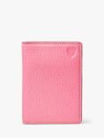 Aspinal of London Double Fold Pebble Leather Credit Card Case, Candy Pink