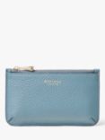 Aspinal of London Ella Pebble Grain Leather Card and Coin Holder, Cornflower