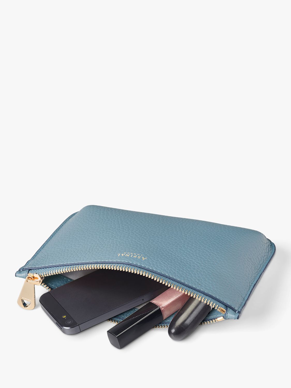 Buy Aspinal of London Medium Ella Pebble Grain Leather Pouch Online at johnlewis.com