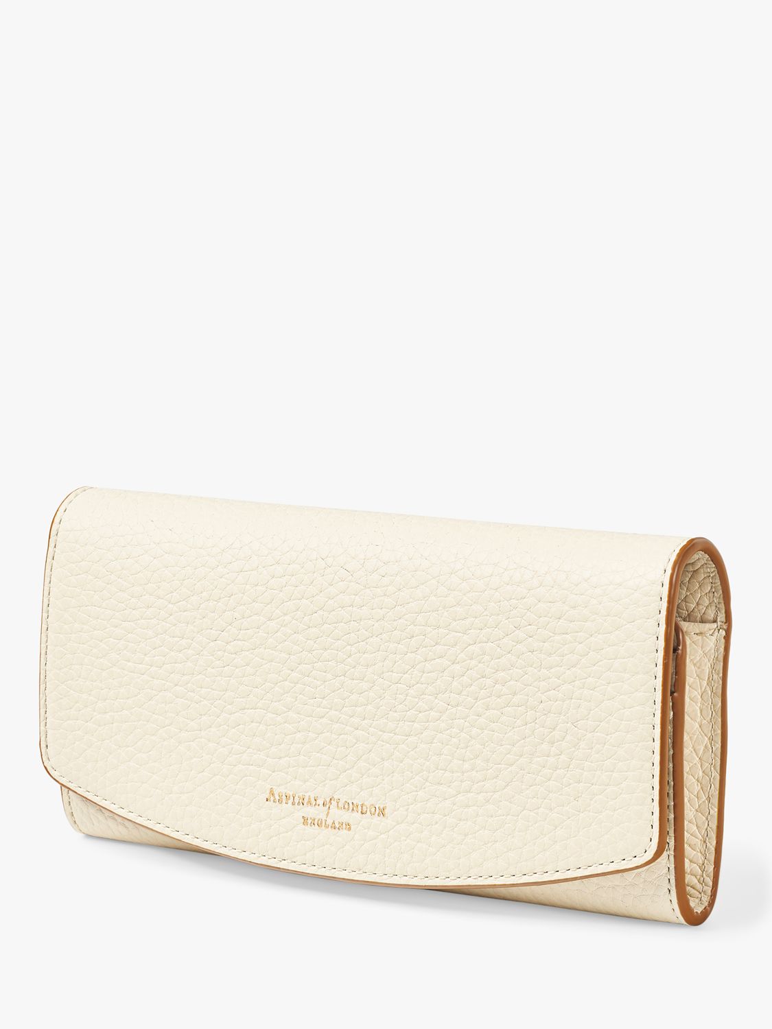 Aspinal of London Essential Pebble Leather Purse, Ivory