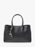 Aspinal of London Slot Weave Leather London Tote Bag, Black