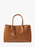 Aspinal of London Slot Weave Leather London Tote Bag, Tan