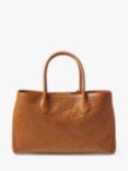 Aspinal of London Slot Weave Leather London Tote Bag, Tan