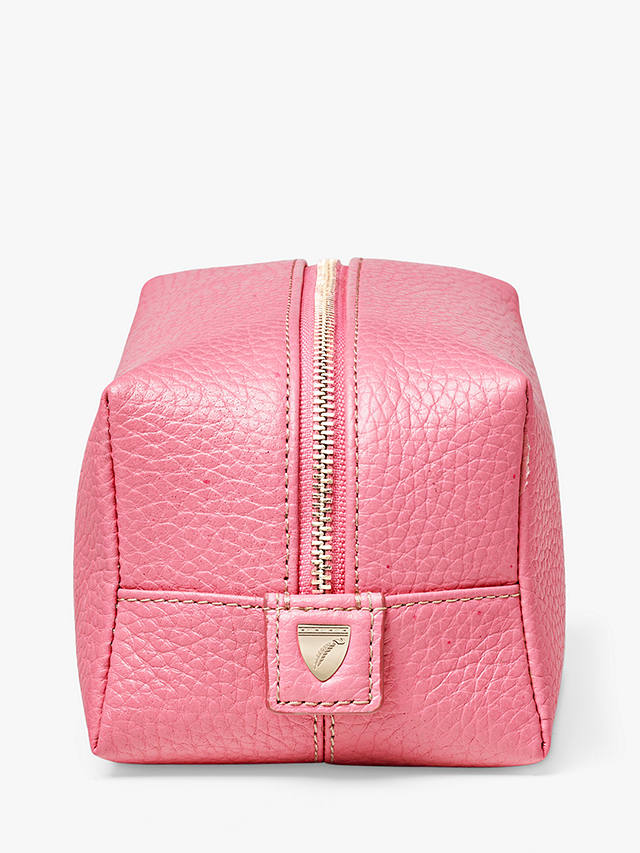 Aspinal of London Medium Pebble Leather Makeup Bag, Candy Pink 3