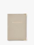 Aspinal of London Pebble Leather Passport Cover, Dove Grey