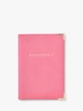 Aspinal of London Pebble Leather Passport Cover, Candy Pink