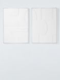 John Lewis 'Modernist' Large Framed Hand Painted 3D Canvas, Set of 2, 140 x 100cm, White