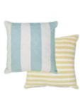 Laura Ashley Lillim Stripe Cushion, Seaspray/Ochre