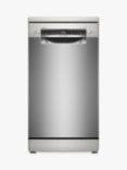 Bosch Series 4 SPS4HMI49G Freestanding Slimline Dishwasher, Silver Inox