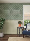 John Lewis Astra Wallpaper, Dark Peacock