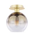 Där Lycia Semi-Flush Mirror Ceiling Light, Gold/Ombre Glass