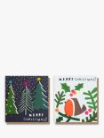 Caroline Gardner Trees & Robin Charity Christmas Cards, Pack of 8