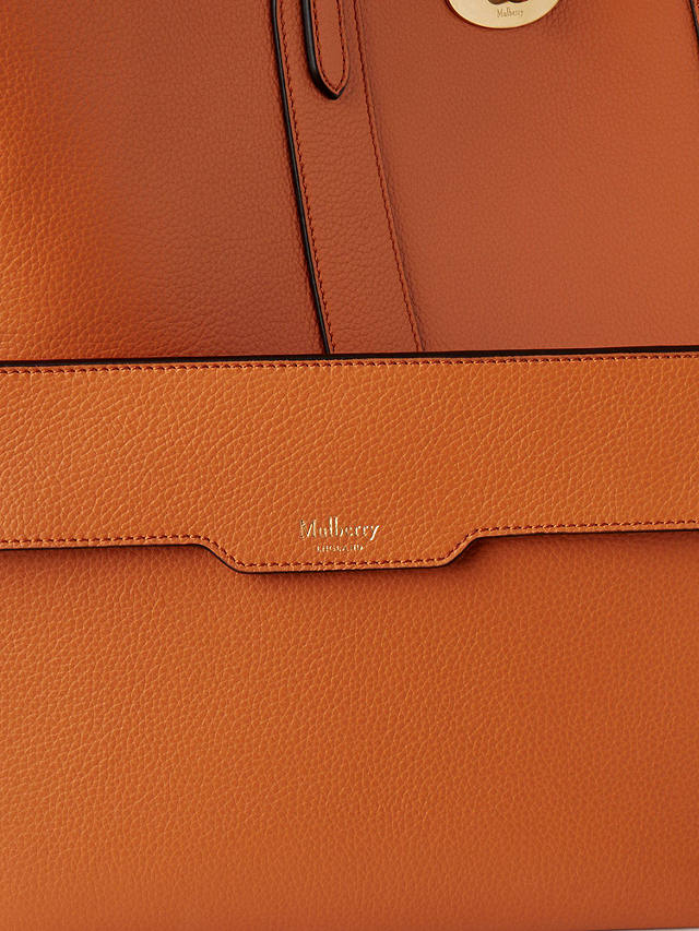 Mulberry Bayswater Small Classic Grain Leather Tote Bag, Sunset