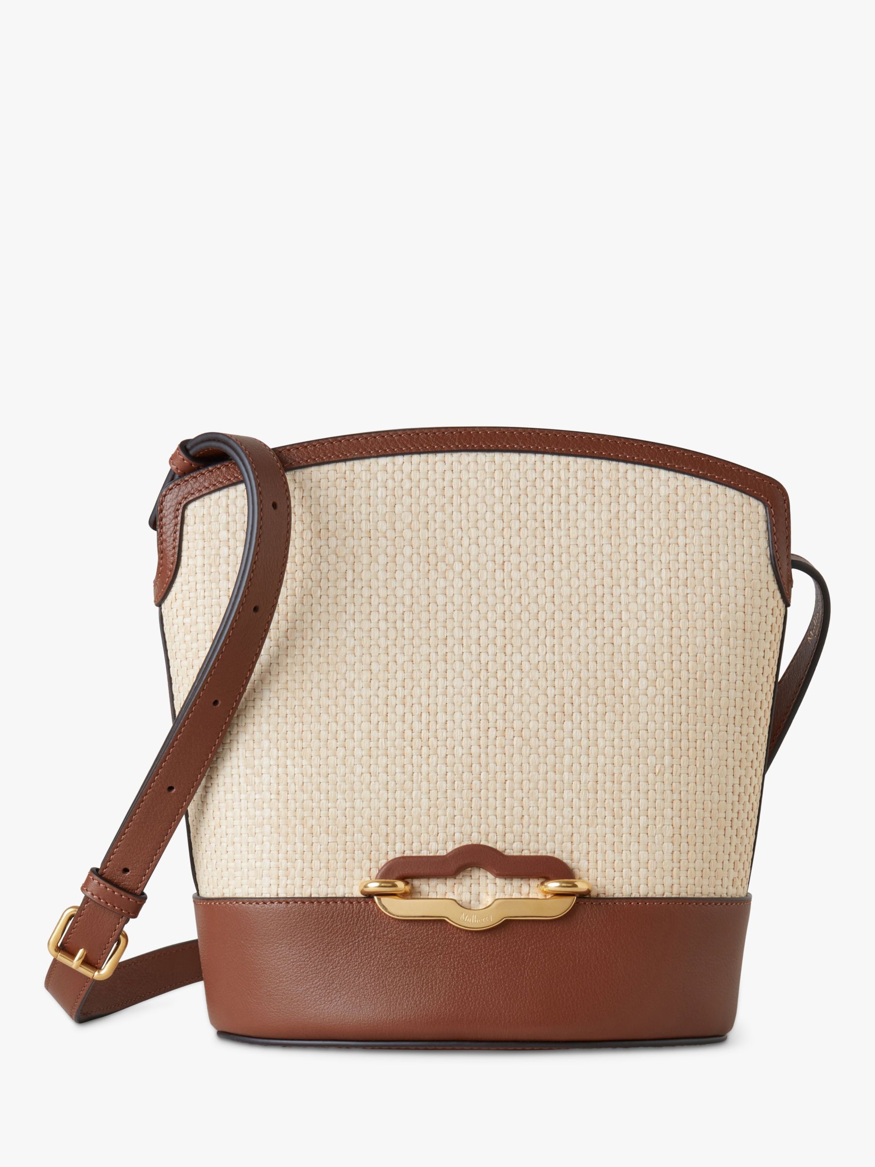 Mulberry Pimlico Raffia Bucket Bag, Ecru/Bright Oak at John Lewis ...