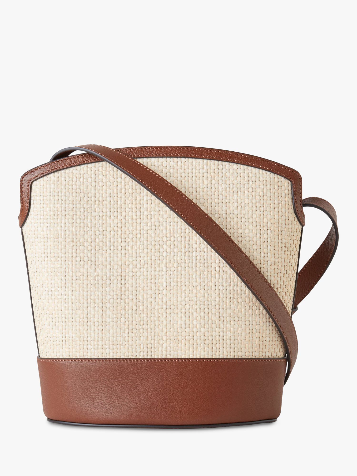 Mulberry Pimlico Raffia Bucket Bag, Ecru/Bright Oak