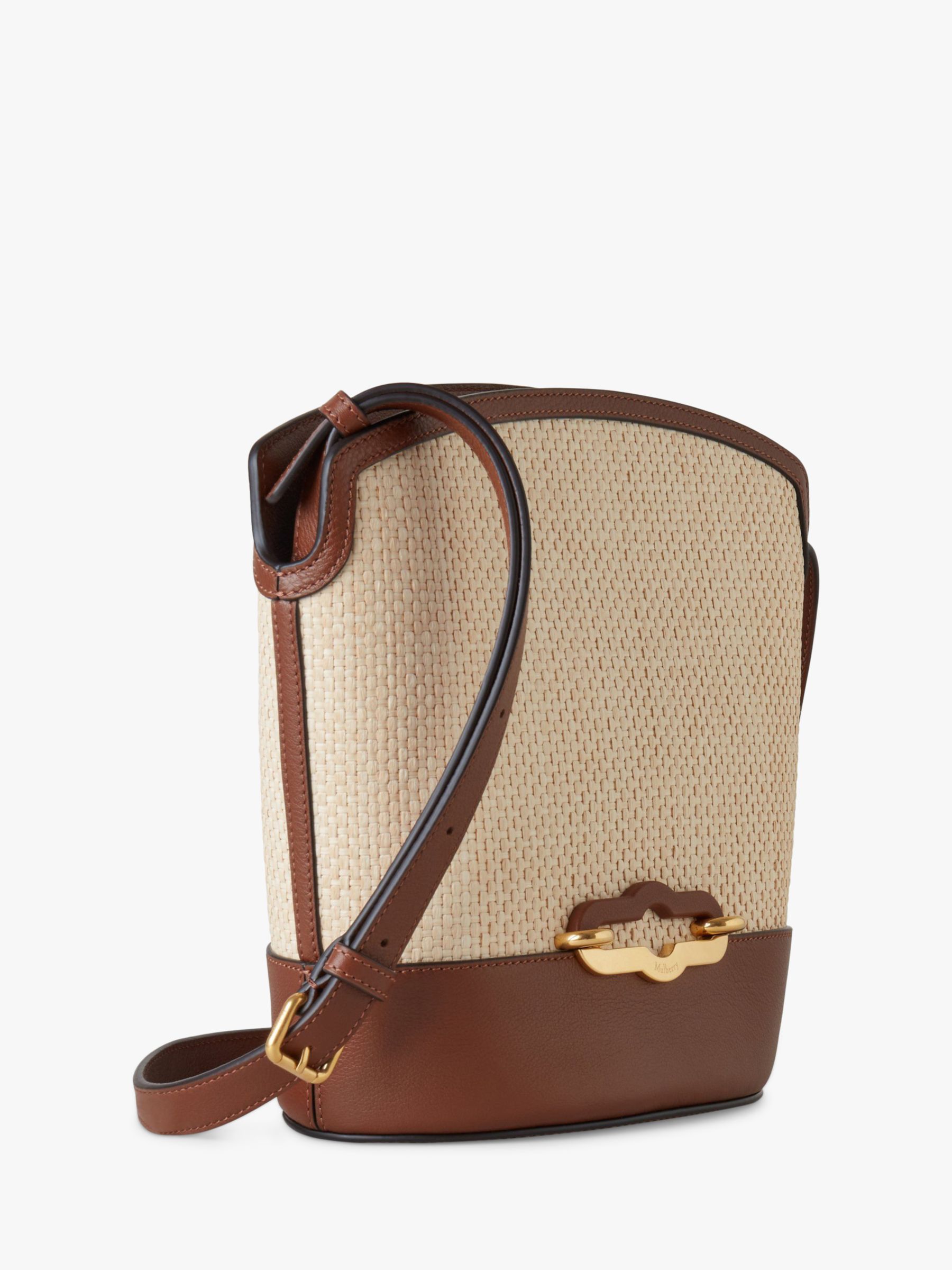 Mulberry Pimlico Raffia Bucket Bag, Ecru/Bright Oak at John Lewis ...