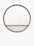 Gallery Direct Auburn Round Metal Caged Wire Wall Mirror, 80cm, Bronze