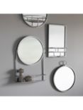 Gallery Direct Emerson Round Metal Frame Wall Mirror & Shelf, 63 x 42cm, Silver