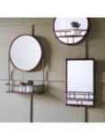 Gallery Direct Milton Rectangular Metal Wall Mirror & Shelf, 48 x 30cm