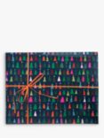 Caroline Gardner Mini Colourful Trees Christmas Wrapping Paper, 5m, Navy/Multi