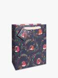 Caroline Gardner Robin in Wreaths Large Gift Bag, Navy