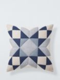 John Lewis Quilted Star Cushion, Navy