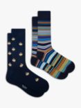 Paul Smith Circles/Stripes Ankle Socks, Blue, One Size