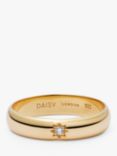 Daisy London Topaz Engraved Star Band Ring, Gold