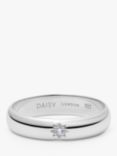 Daisy London Topaz Engraved Star Band Ring, Silver