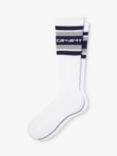 Carhartt WIP Connors Stripe Logo Socks, White/Aura