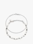 Daisy London Forever Wavy Chain Bracelet, Pack of 2, Silver