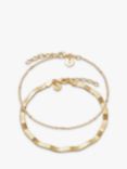 Daisy London Forever Wavy Chain Bracelet, Pack of 2, Gold