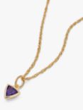 Daisy London Birthstone Pendant Necklace, Gold/Amethyst
