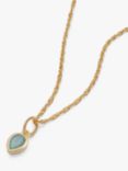 Daisy London Birthstone Pendant Necklace, Gold/Aquamarine