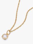 Daisy London Birthstone Pendant Necklace, Gold/Topaz
