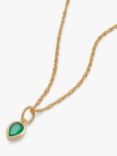 Daisy London Birthstone Pendant Necklace, Gold/Emerald
