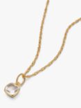 Daisy London Birthstone Pendant Necklace, Gold/Moonstone