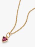 Daisy London Birthstone Pendant Necklace, Gold/Ruby