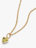 Daisy London Birthstone Pendant Necklace, Gold/Peridot