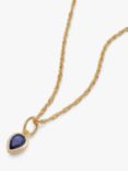 Daisy London Birthstone Pendant Necklace, Gold/Sapphire