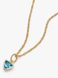 Daisy London Birthstone Pendant Necklace, Gold/Blue Topaz