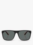 Scuderia Ferrari FZ600 Men's Polarized Rectangular Sunglasses, Matte Black