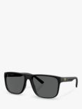 Scuderia Ferrari FZ6002U Men's Square Sunglasses, Matte Black/Black