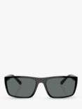 Scuderia Ferrari FZ6003U Men's Polarised Rectangular Sunglasses, Black/Black