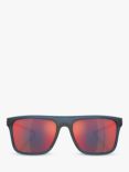 Scuderia Ferrari FZ60065 Men's Square Sunglasses, Opal Blue/Red